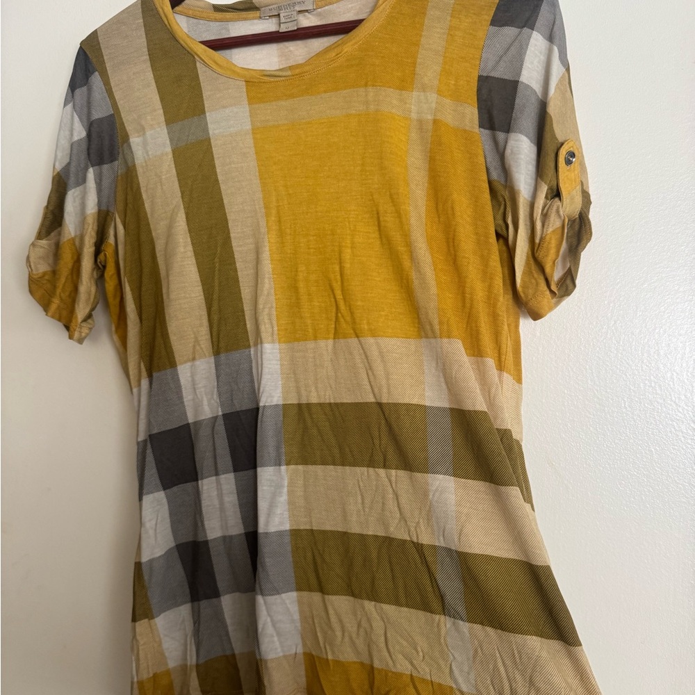 Burberry London Oversized Plaid Short Sleeve Top – Size M